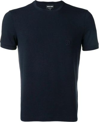 Giorgio Armani T-shirt met ronde hals - Heren - T-shirts - Blauw - M - Tops
