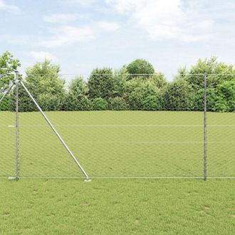 Berkfield Home Hexagon Fence 1.6x25 m Galvanised Steel in Silver