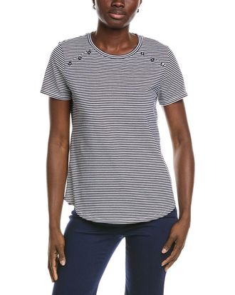 Jones New York Buttoned Shoulder T-Shirt