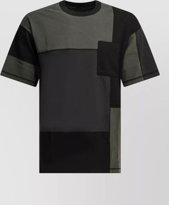 Comme Des Gar&ccedil;ons patchwork crew neck t shirt chest pocket