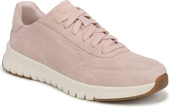 Vionic Uptown Metallic Suede Sneaker in Cameo Rose at Nordstrom, Size 7.5
