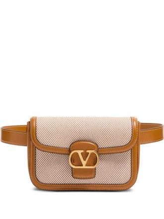 Valentino Garavani 9To5 belt bag - women - Canvas/Brass/Nappa Leather - One Size - Neutrals