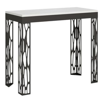 Itamoby Consola extensible 90x40/196 cm efecto madera fresno blanco, hierro