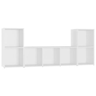 Berkfield Home 3 Piece TV Cabinet Set White Engineered Wood