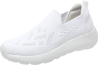 Generic Trainers Women Casual Mesh Knit Fitness Womens Footwear Comfortable Arch Support Tennis Ladies Shoe Lightweight Slip-Resistant Gym Trainer Slip On Ath