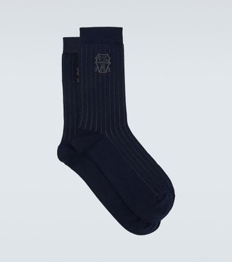 Brunello Cucinelli Logo ribbed-knit cotton socks