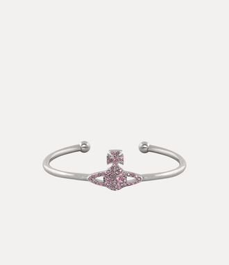 Vivienne Westwood Grace Bas Relief Open Bangle Platinum-iris-light-amethyst-light-rose-crystal Platinum-iris-light-amethyst-light-rose-crystal Women