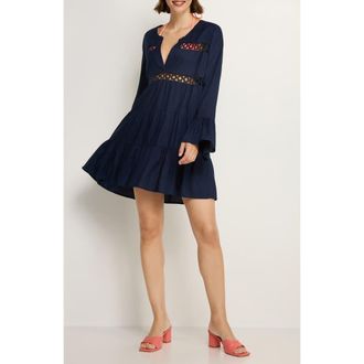 Lascana Womens Flowy Flared Sleeve Dress in Navy at Nordstrom, Size 2