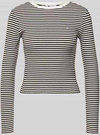 Tommy Jeans Slim Fit Langarmshirt aus Baumwoll-Mix in Black, Gr&ouml;&szlig;e XL