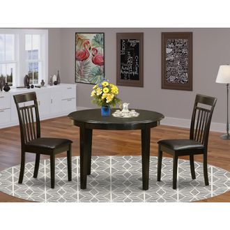 East West Furniture 3 PC small Kitchen Table set-Kitchen Table and 2 Dinette Chairs