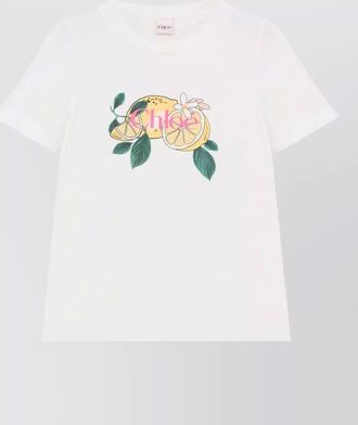 Chlo&eacute; logo cotton t shirt short sleeves crewneck