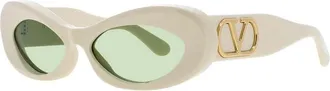 Valentino Ladies Green Rectangular Sunglasses VLS178B