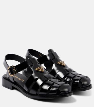 Prada Brushed leather fisherman sandals