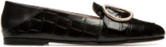 Bally Clariska Croc-Embossed Leather Loafers, Brand Size 35.5 ( US Size 5 )