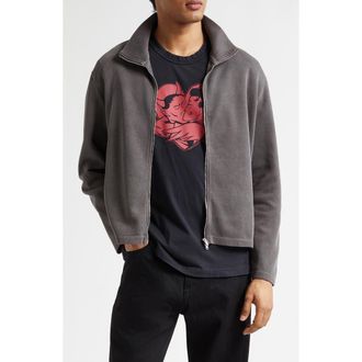 Our Legacy Shrunken Rib Full Zip Sweatshirt in Worn Graphite Athletic Rib at Nordstrom, Size 40 Us