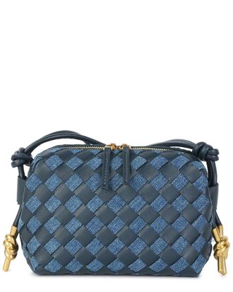 Tiffany & Fred Woven Leather & Denim Mini Crossbody