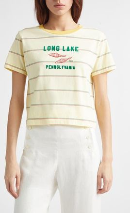 Bode Summertime Stripe Cotton T-Shirt in Yellow Multi at Nordstrom, Size X-Small