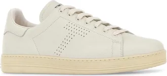 Tom Ford Mens Chalk Leather Warwick Sneakers White