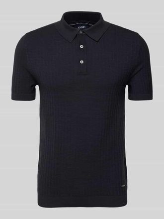 Joop Regular Fit Poloshirt mit Strukturmuster Modell Mauron in Marine, Gr&ouml;&szlig;e XXL