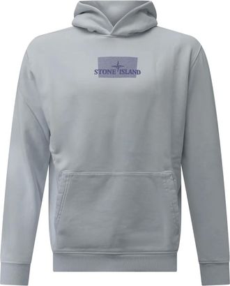 Stone Island Felpa con stampa e cappuccio - Blu