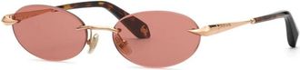 Roberto Cavalli Src 152M 8Fcr Zonnebril - Dames - Zonnebrillen - Roze - 55 MM - Accessoires