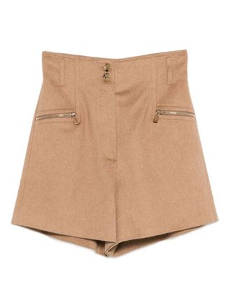 Max Mara zip-pocket shorts - women - Acetate/Camel Hair/Elastane - 38 - Neutrals