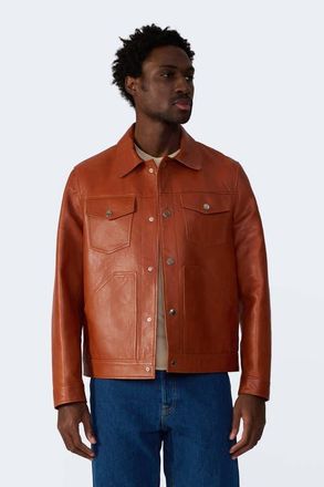 FURNIQ Jude Leather Jacket in Whiskey at Nordstrom, Size Xxx-Large