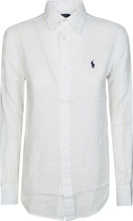 Polo Ralph Lauren Dames, Blouses & Shirts, Wit, Maat: XL Linnen