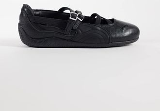 Puma Speedcat - Ballerine nere effetto coccodrillo-Nero