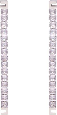 Elisabetta Franchi Accessoires, Dames, Grijs, ONE Size, Oorbellen met strass