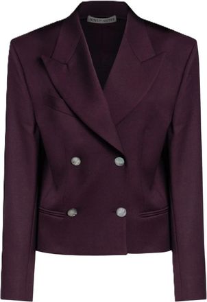 Nineminutes Blazer Crop - Dames - Blazers - Rood - 2XS - Leer - Jassen