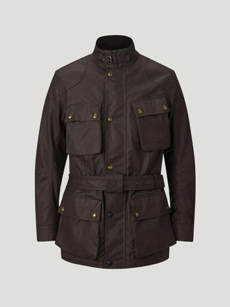 Belstaff Trialmaster Motorcycle Jacket Mens Waxed Cotton Mahogany Size 2XL