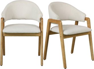 Moloo de tela color crudo y fresno macizo natural (x2)