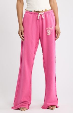 Jaded London Cleo Cotton Fleece Drawstring Pants in Pink at Nordstrom, Size Xx-Small