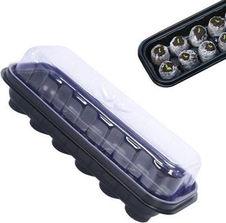 OEM Kit De Inicio Para Semilleros - Bandeja De Cultivo - Para El Crecimiento De Pl&aacute;ntulas - Dise&ntilde;o De 12 Celdas - 27x10x5,4cm - Transparente