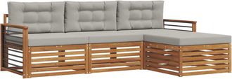 vidaXL Conjunto De Sof&aacute;s De Exterior 4 Uds. Natural Y Gris Claro Vidaxl