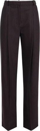 Elisabetta Franchi Palazzo broek van cool wool - Dames - Broeken - Bruin - Maat: XL Wol