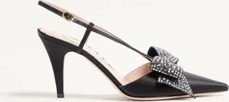 Valentino Garavani Bowow Slingback Pumps in Satin 85mm Wo