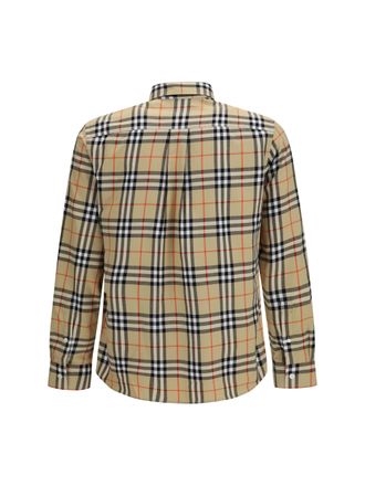 Burberry Check Cotton Shirt - Beige