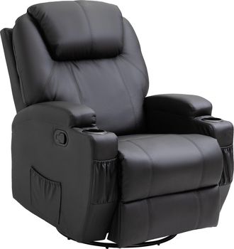 HOMCOM 8-Point Massage Recliner Chair Sofa Rocking Swivel W/ Remote Control | TJ Hughes