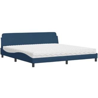 vidaXL Vidaxl - Cama Con Colch&oacute;n Tela Azul 200x200 Cm