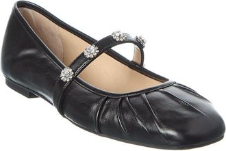 Stuart Weitzman Justina Leather Mary Jane Ballet Flat