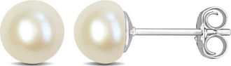 Delmar Cultured Pearl Stud Earrings in White at Nordstrom Rack