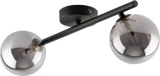 Luminosa Light Designs TK Estera Lámpara de techo Globe negra, cristal grafito 2xG9