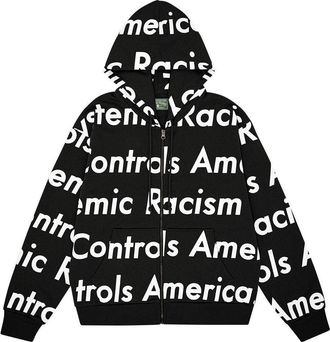 Denim Tears x Arthur Jafa SS24 Systemic Racism Controls America Zip Up Black White 014-006-123