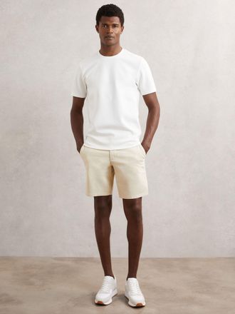 Paige Paige Cotton Chino Shorts With Stretch, Cream, 34