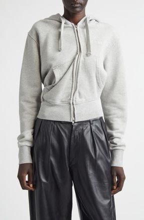 Vaquera Twisted Full Zip Hoodie in Heather Grey at Nordstrom, Size X-Large