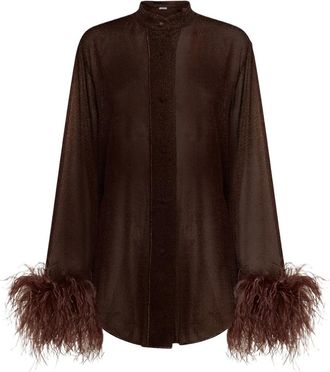 Os&eacute;ree Camicia Lumi&egrave;re Plumage - Marrone