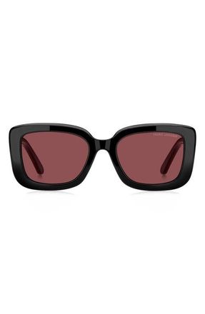Marc Jacobs 53mm Square Sunglasses in Black/Burgundy at Nordstrom