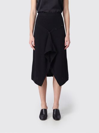 Christophe Lemaire High-Waisted Asymmetrical Midi Skirt in Wool-Blend Knit